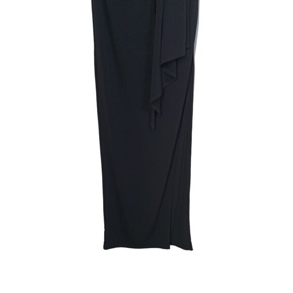 Lovers and Friends Encore Dress in Black Midriff Cut Out Shoulder Pads Maxi XS - Picture 8 of 12